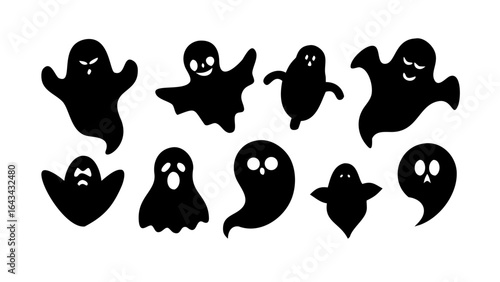Cute Spooky Ghost Silhouettes halloween character