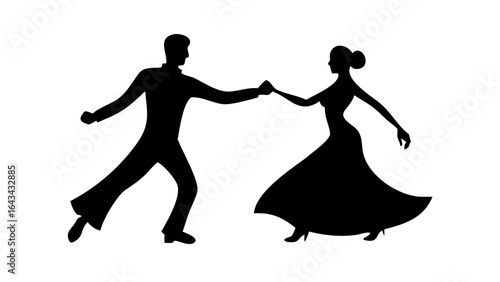 Elegant couple dancing ballroom waltz ballroom dancing