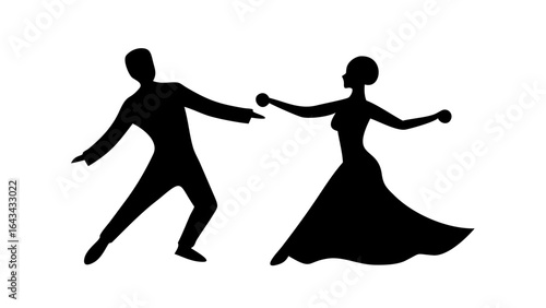 Elegant couple dancing ballroom waltz ballroom dancing