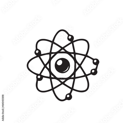 Eye of Science An atomic eye-con representing vision, knowledge, and scientific observation
