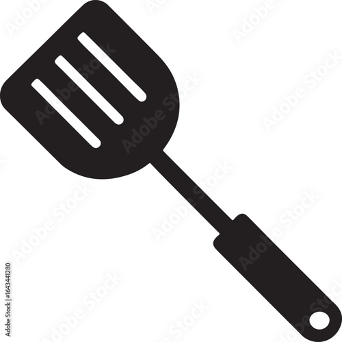 spatula silhouette, vector and illustration, black and white