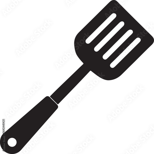 spatula silhouette, vector and illustration, black and white