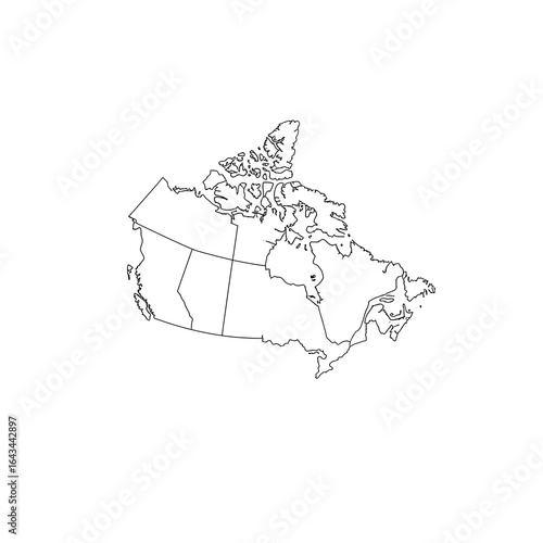 Canada map with provinces outline