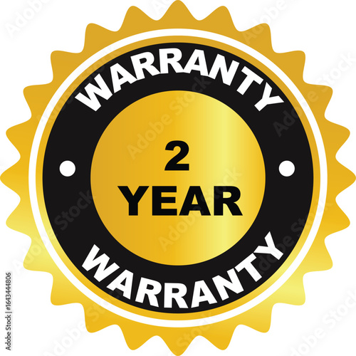 2 Year Warranty Gold and Black Badge