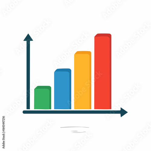 Colorful bar graph illustrating upward trend with arrow and axis Free Download Colorful bar graph illustrating upward trend with arrow and axis - GFXLoad