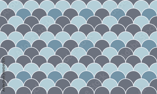 Serene geometric pattern featuring overlapping scales in calming blue and gray tones.  Perfect for textile design, website backgrounds, or any project needing a subtle yet sophisticated texture.
