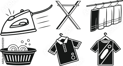 Laundry Icons Set