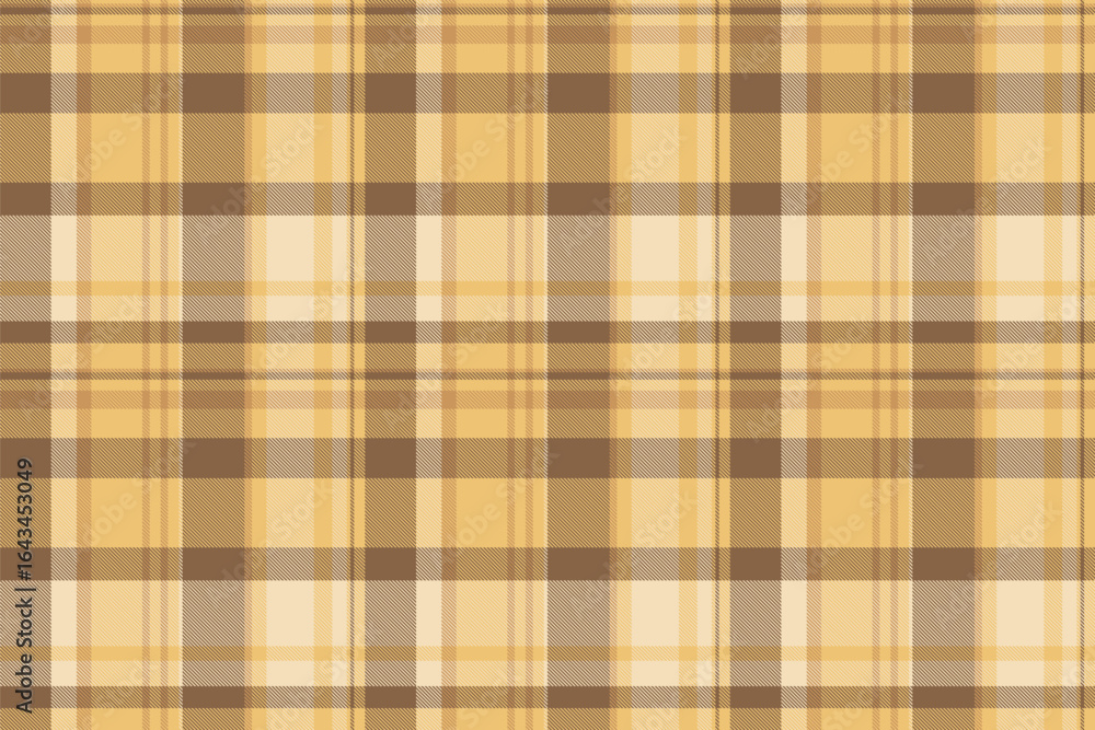 Obraz premium Frame pattern check texture, feminine fabric vector seamless. Slim plaid background textile tartan in orange and amber colors.