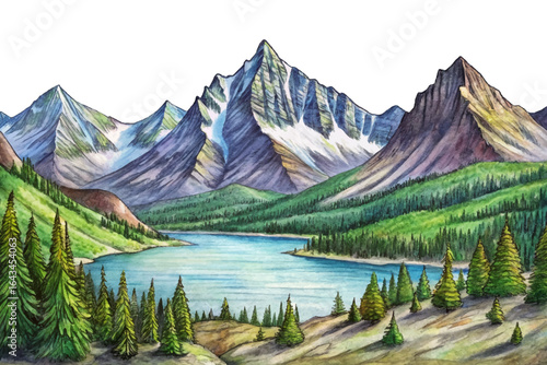 Glacier National Park snowy peaks, alpine meadows, crystal lakes, Montana’s untouched wilderness, scenic hiking route