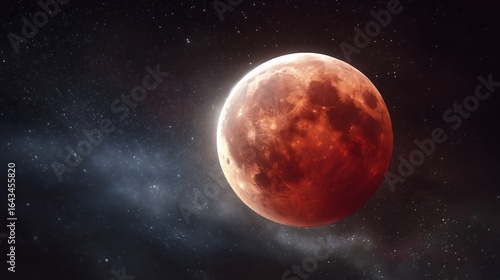 An orbiting blue planet and moon illuminate the dark, star-filled cosmos