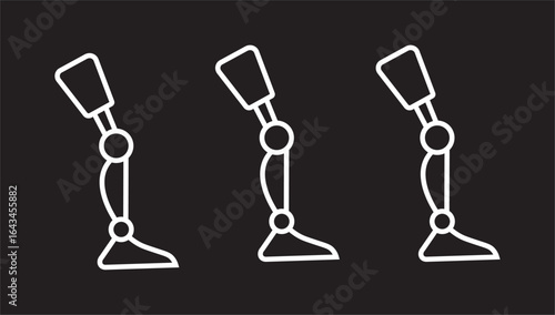 Prosthetic Leg Outline Icon Simple Vector Illustration. thin line outline set or collection