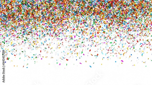 Vibrant Colorful Confetti Background on White � Celebratory Party Decor with Bright Colors
