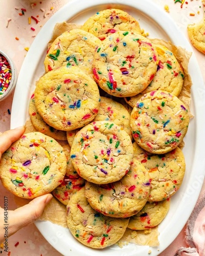 Wallpaper Mural Colorful Funfetti sprinkle cookies on a platter Torontodigital.ca