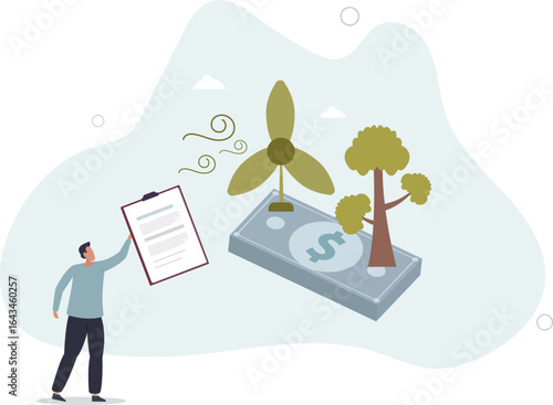 Sustainable development, economy, climate change concept. Benefits of green industry, low carbon economic, natural resources usage.human life.