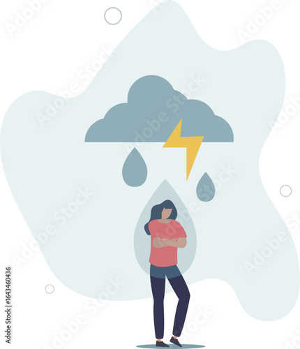 Mental health, psychotherapy and selfcare concept.indignation and resentment upset feelings.human life.