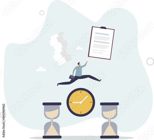 Overemployment and stressful time management for work.Unhealthy struggle about paperwork tasks and job stress.human life.