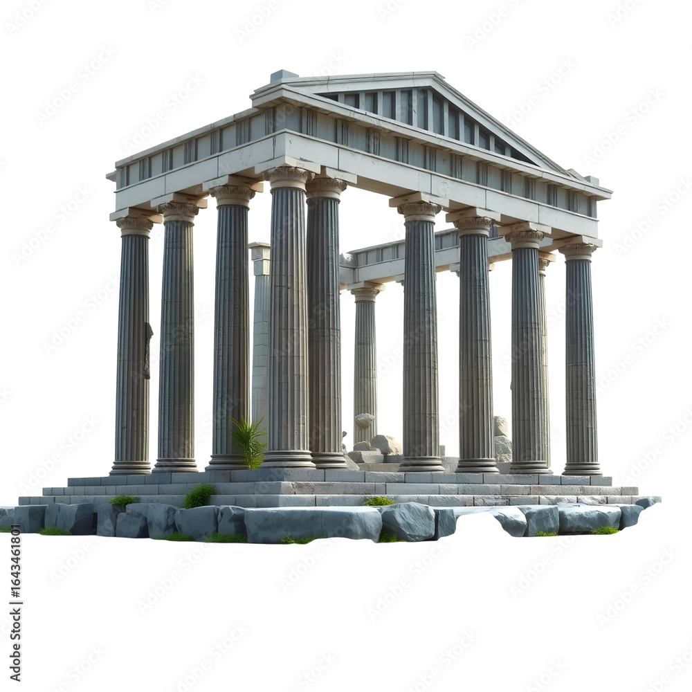 Fototapeta premium Photo of greek temple isolated on transparent background