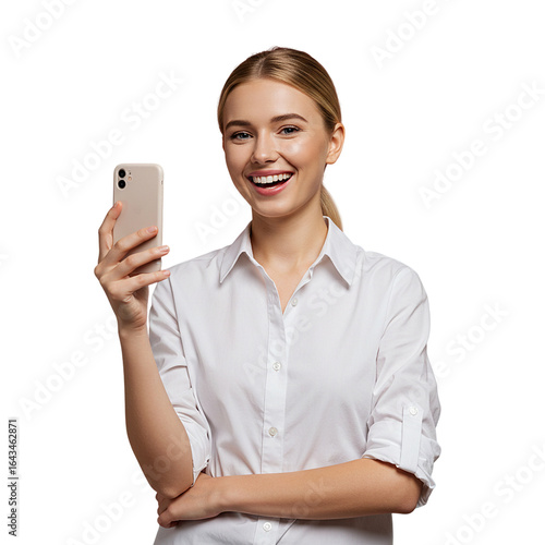young woman holding a mobile phone