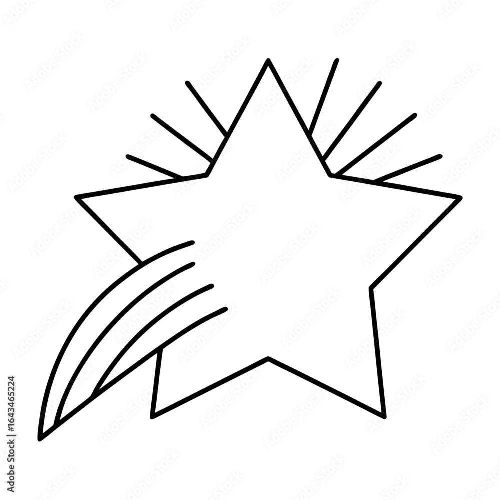 Obraz premium Minimalist line art star design with innovation concept and vibrant color options
