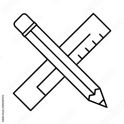 Minimalist pencil line art concept sketch featuring abstract shapes and geometric forms