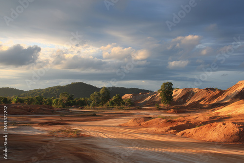 a vast expanse of sand mine with a fine texture