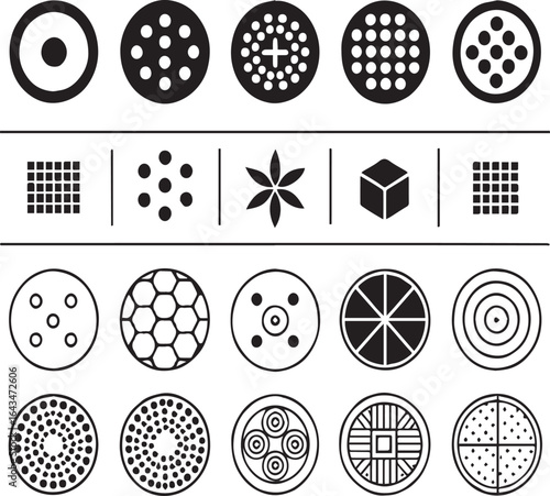  Set of Hand-Drawn Geometric Patterns - Assorted Shapes and Textures