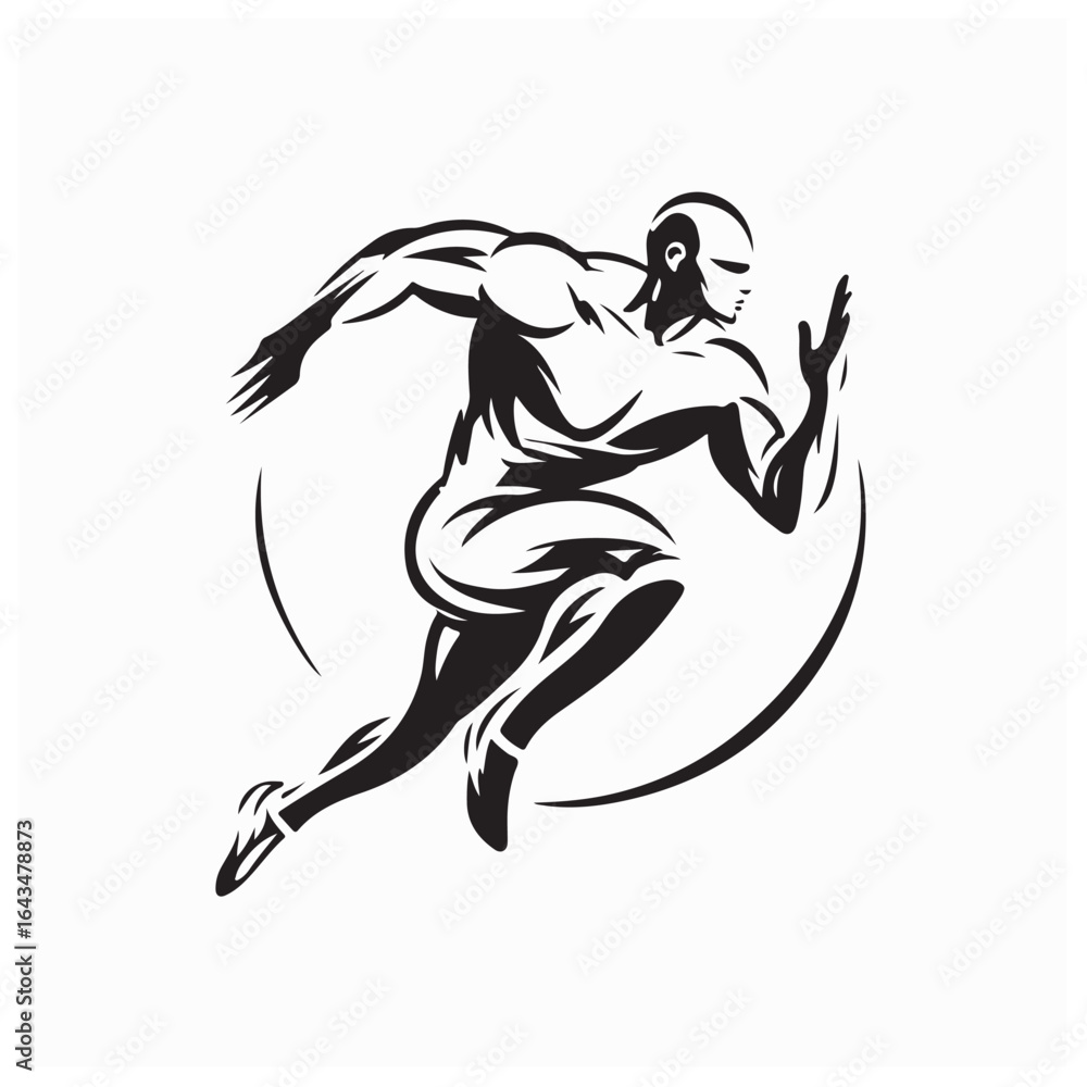 Obraz premium Running Athlete Silhouette for Motivation and Training