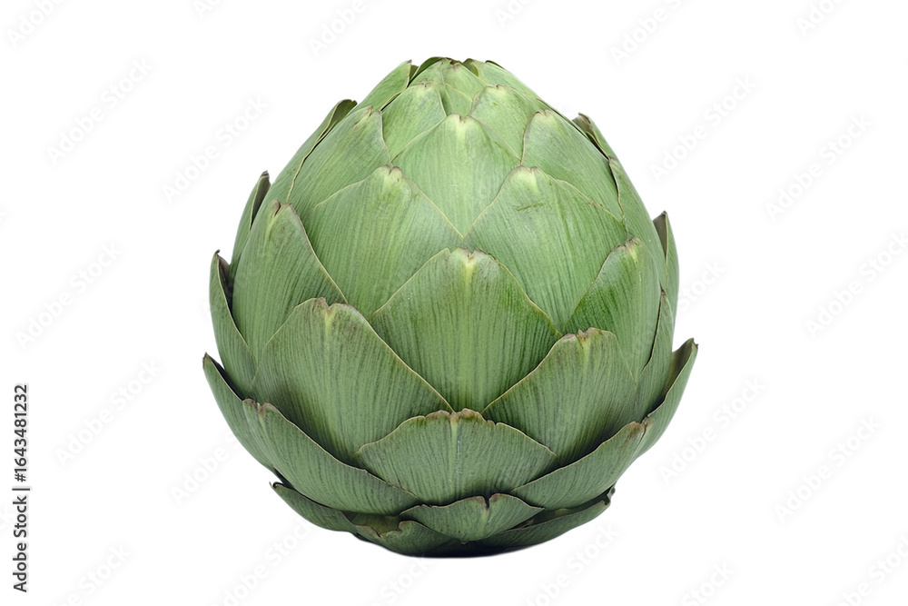 Obraz premium Fresh ripe artichoke, healthy edible vegetable, studio shot on transparent background