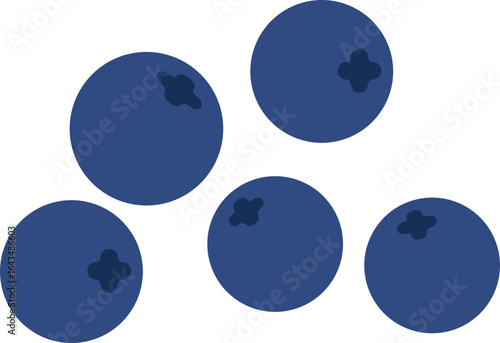 Fresh Blueberry Flat Vector Illustration