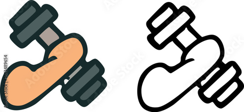 Arm Holding Dumbbell Fitness and Exercise.