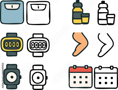 Fitness Tracking Icons Set.