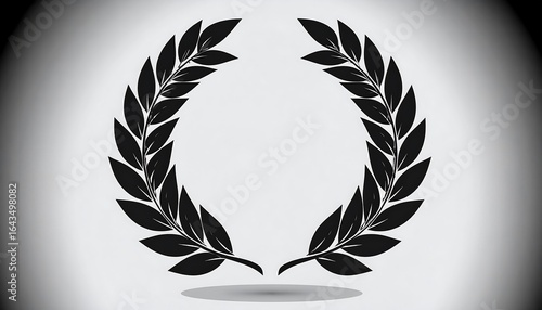 Black laurel wreath graphic design