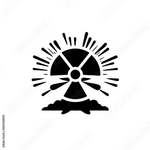 simple vector nuclear explose clipart, icon