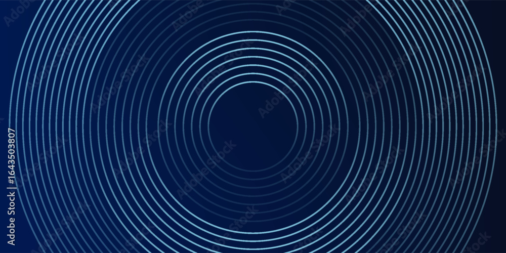 Obraz premium Blue abstract background with glowing circles. Swirl circular lines pattern. Geometric spiral. Twirl element. Eps 10