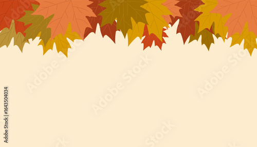 Autumn leaves in a decorative frame. Maple leaves in various autumn shades. Isolated vector illustration.