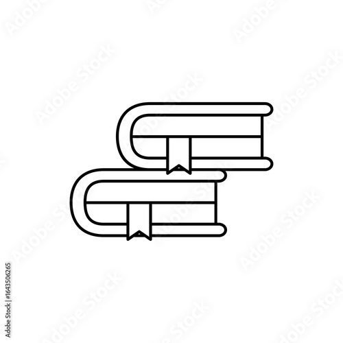 Stack of Books with Bookmarks Icon Design