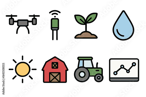 Modern farming techniques are enhanced with drones, sensors, and data analysis to improve crop yield and sustainability