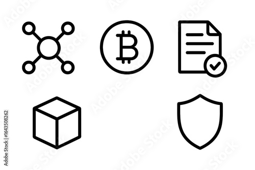 Visual representation of blockchain concepts including cryptocurrency, contracts, and security measures in digital technology