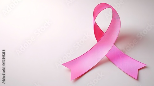 Pink Ribbon Breast Cancer Awareness Symbol Isolated