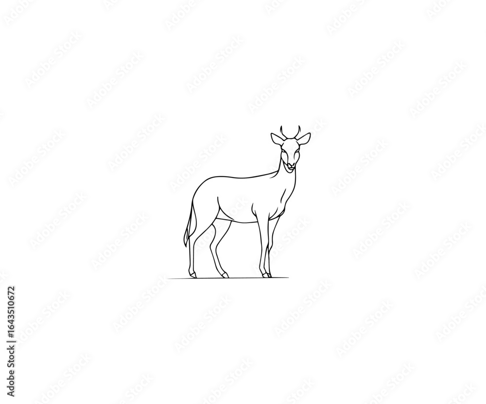 Fototapeta premium Animal logo line art with whit background