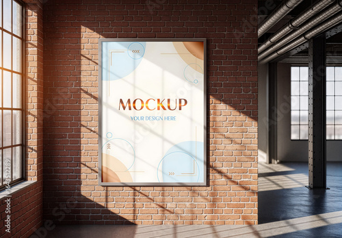 Vertical Poster Mockup – Loft Industrial Setting