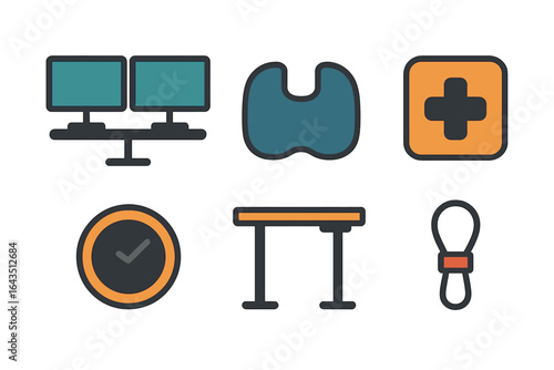 Workspace setup with dual monitors, desk elements, and productivity tools for an efficient environment