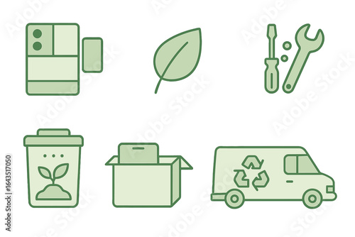 Sustainable practices in everyday life with eco-friendly tools and materials for recycling and repair