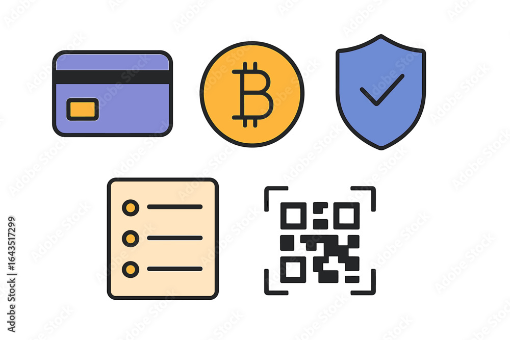 Fototapeta premium Digital payment methods including cryptocurrency and security features in modern transactions