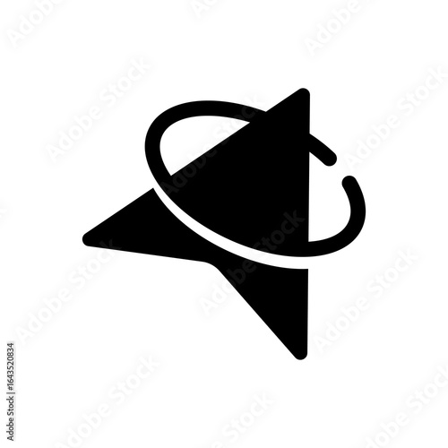 Abstract Star Shape with Orbiting Ring Logo Design