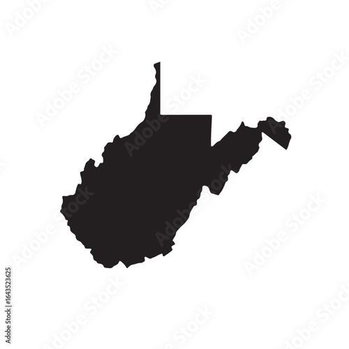 West Virginia State Silhouette Map Vector
