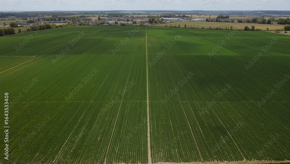 Obraz premium Aerial Drone View of Precision Agriculture in Eco Farm