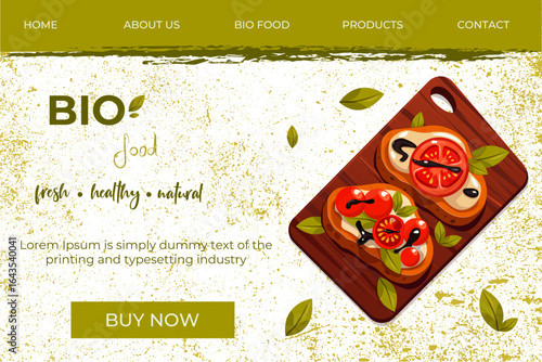 Bruschetta design. Food design. Poster for food website. poster food