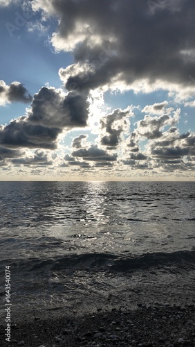 sea, sky, ocean, water, clouds