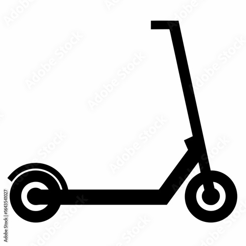 Black Vector Silhouette of Electric Scooter